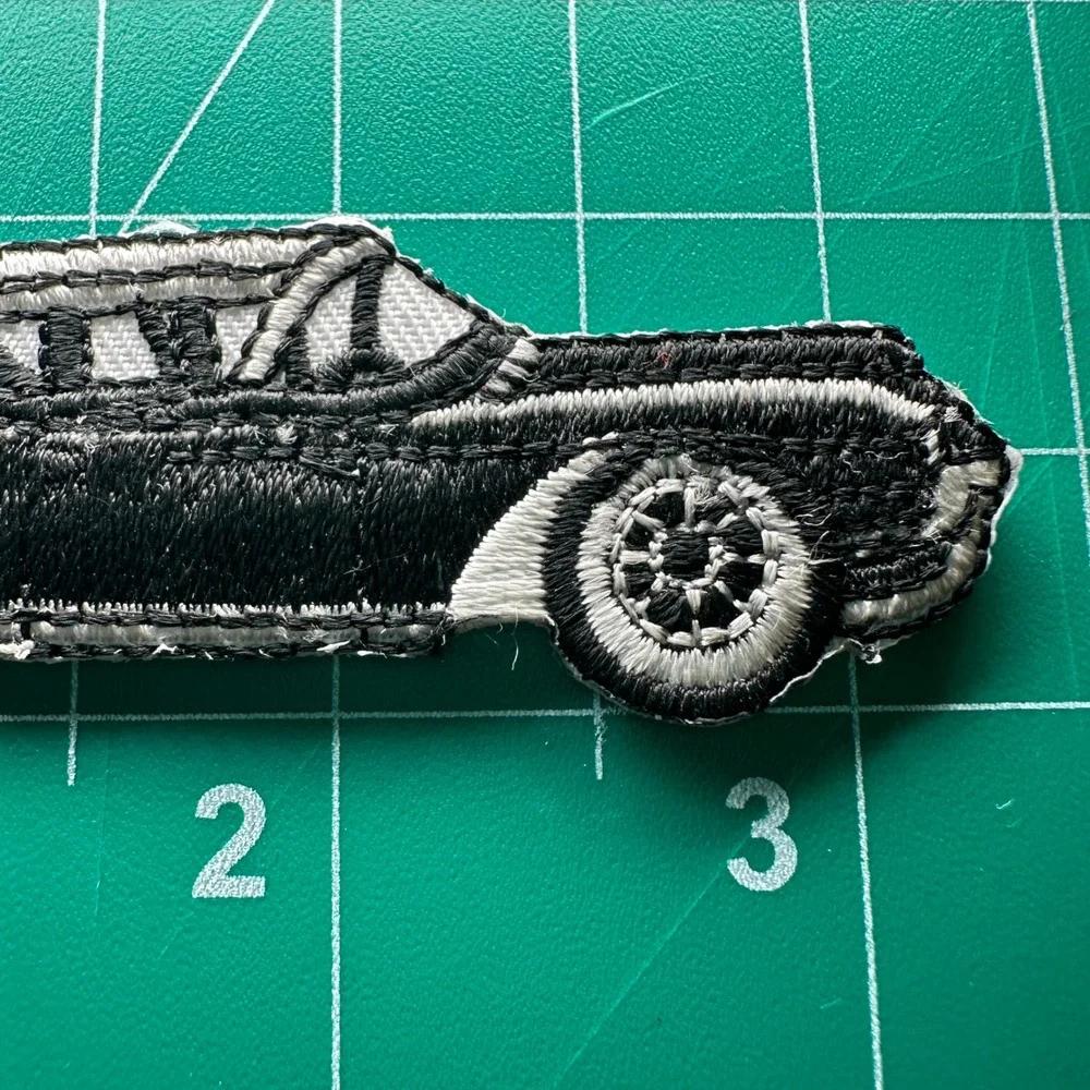 Embroidered Car Patch Iron On Black Classic Cars Enthusiasts Jean‎ Jacket Patch